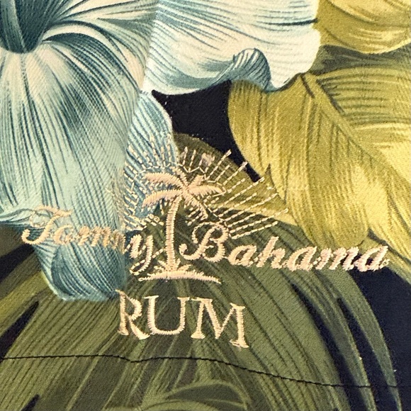 Tommy Bahama Silk Shirt Green Mens XL Tropical Hawaiian Palms Floral Embroidered - Picture 4 of 15